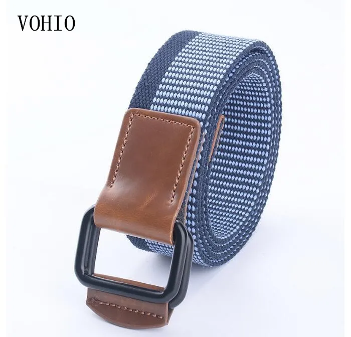 Free shipping 2017 new Ms male canvas belt business jeans double loop