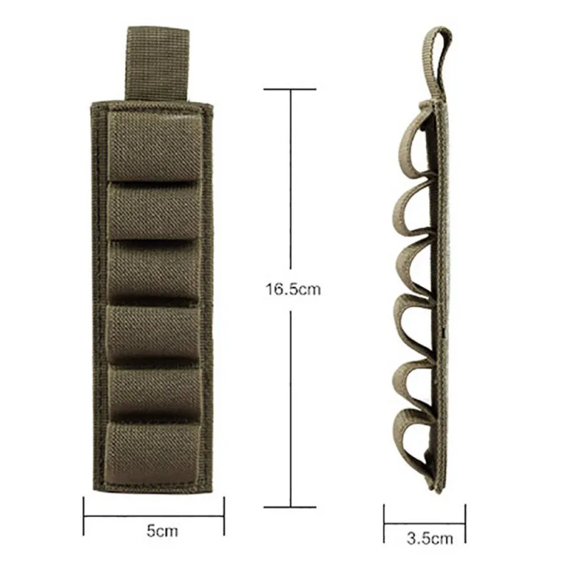 Tactical Hunting Hook Loop 6 Rounds Shell Holder Shotshell Insert Card Strip With Adhesive Back For 12 Gauge