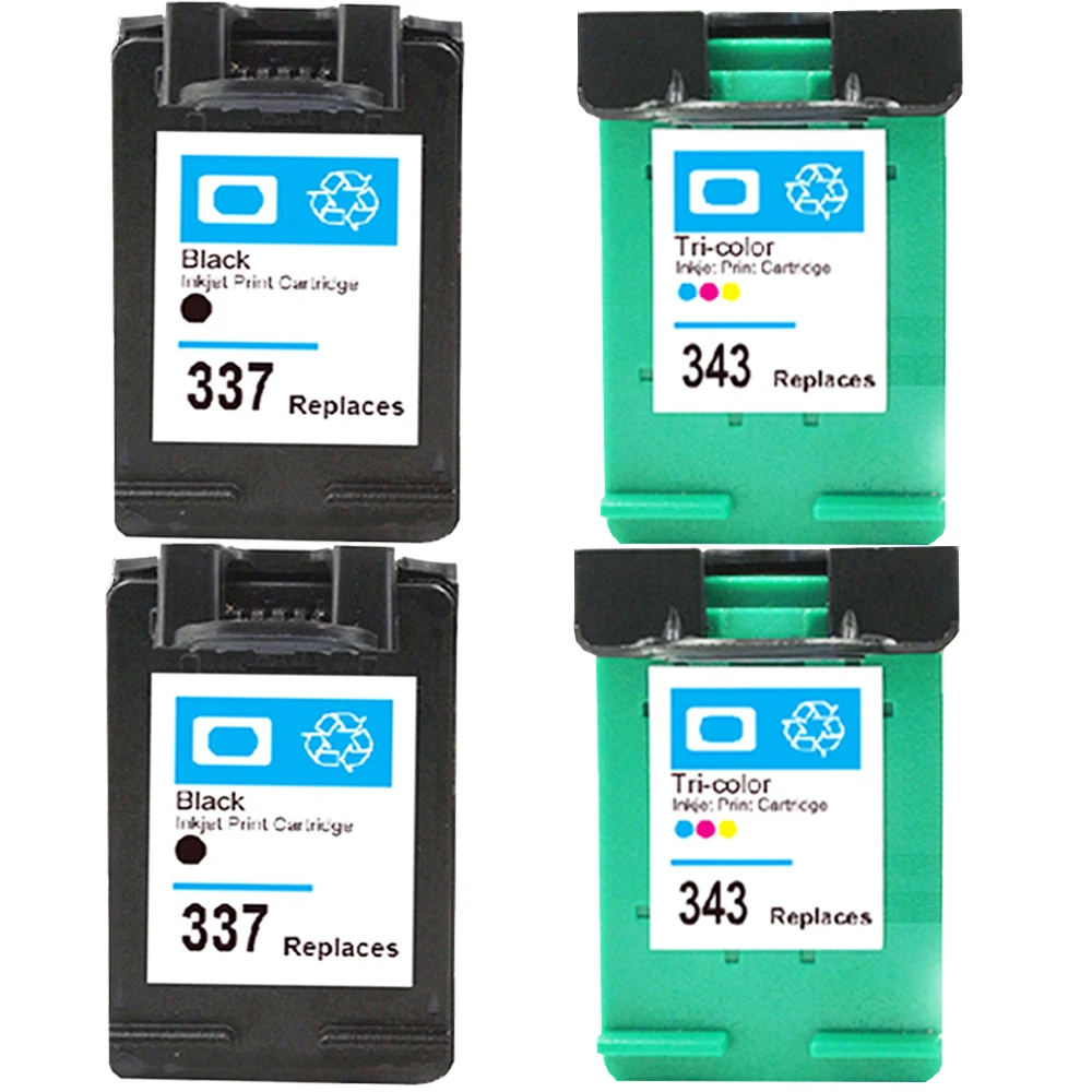 Cartuchos de tinta para impresora HP 337 XL + 343 XL, paquete de 4, PhotoSmart  C4180, C4100, C4140, C4175, C4190, D5160|ink cartridge|printer cartridgeshp  343 - AliExpress