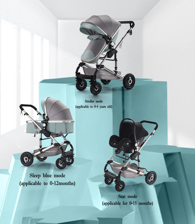 Flash Deal Baby carriage stroller 2 in 1/3 in 1 Multi-functional can sit High landscape stroller Two-way shock folding stroller Free shipping 4