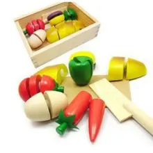 Лучший подарок на день рождения новые детские кухонные игрушки/забавные режущие Фрукты Растительные ролевые игрушки/красочные игрушки для детей TOP40