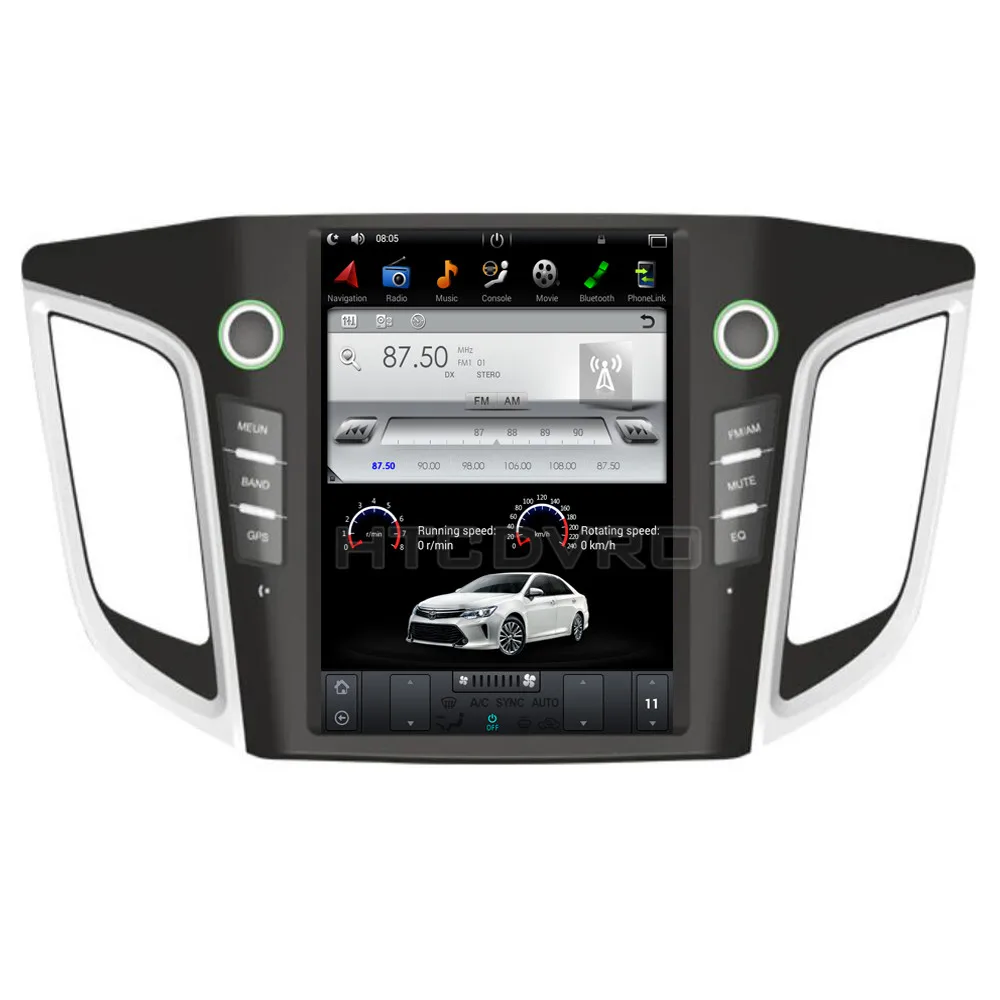 Discount YMODVHT 10.4inch Telsa Style Vertical Screen Quad Core Android 7.1 2GB RAM Car DVD GPS for Hyundai IX25/Creta2014 2015 2016 2017 10