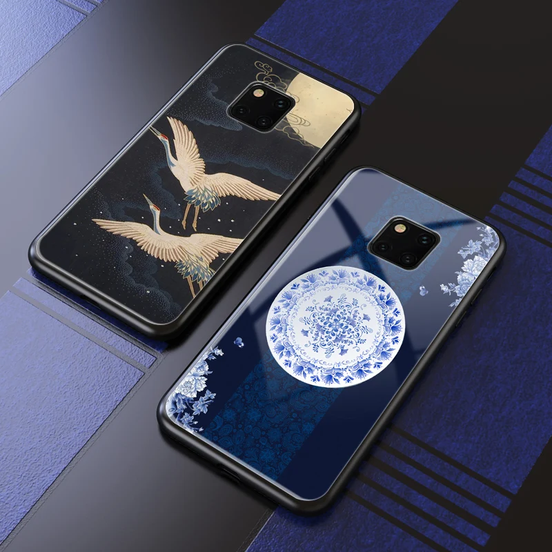 

Zerrul Tempered Glass Phone Case For Huawei P20 Pro P10 Plus Mate 20X 20 10 Pro 9 Nova 2 Plus 2S 3 3E 4 Chinese Style Back Cover