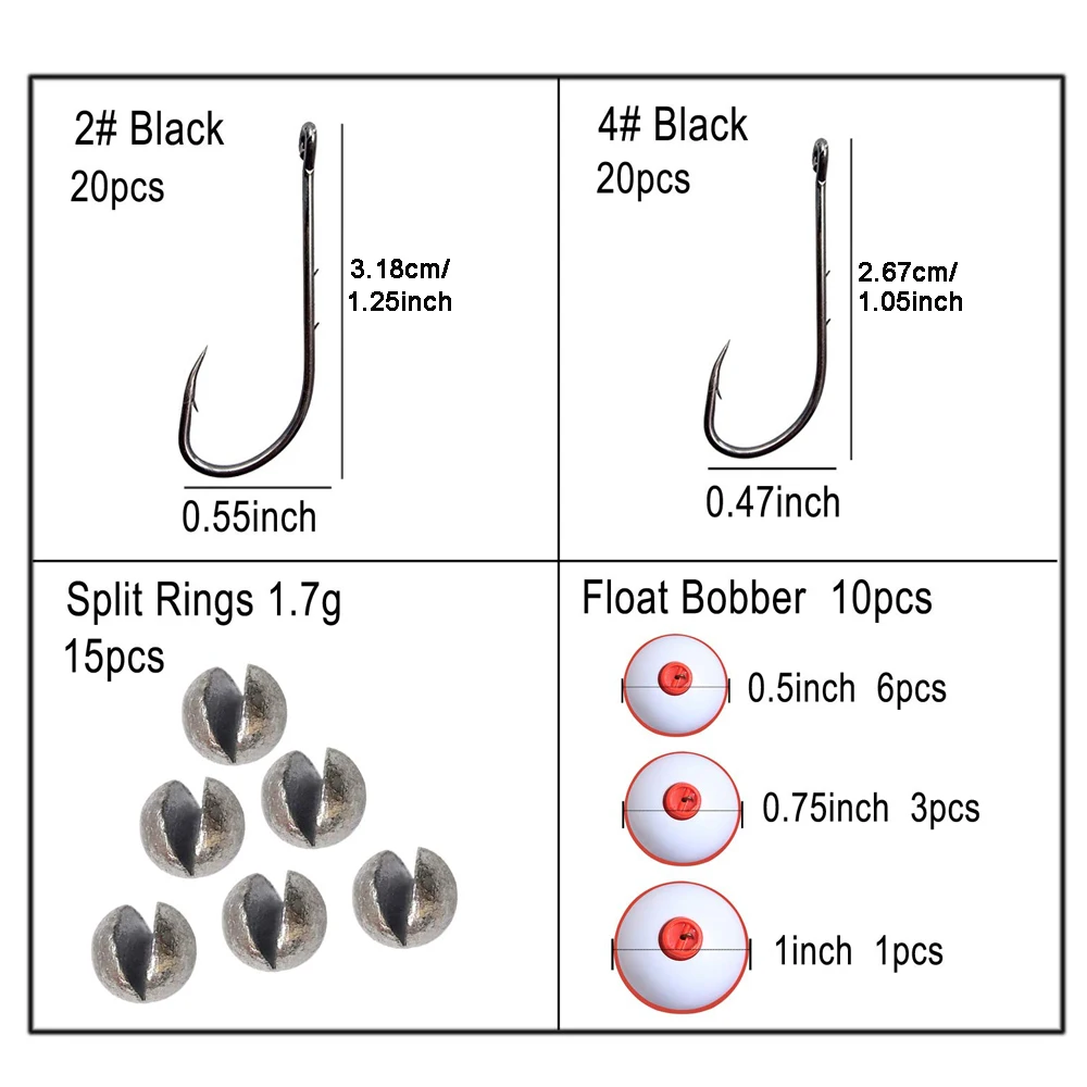 215 шт./кор. рыболовный комплект оснастки в том числе Baitholder рыболовные крючки Абердин крючки съемные Сплит для дроби грузил и рыболовных поплавок