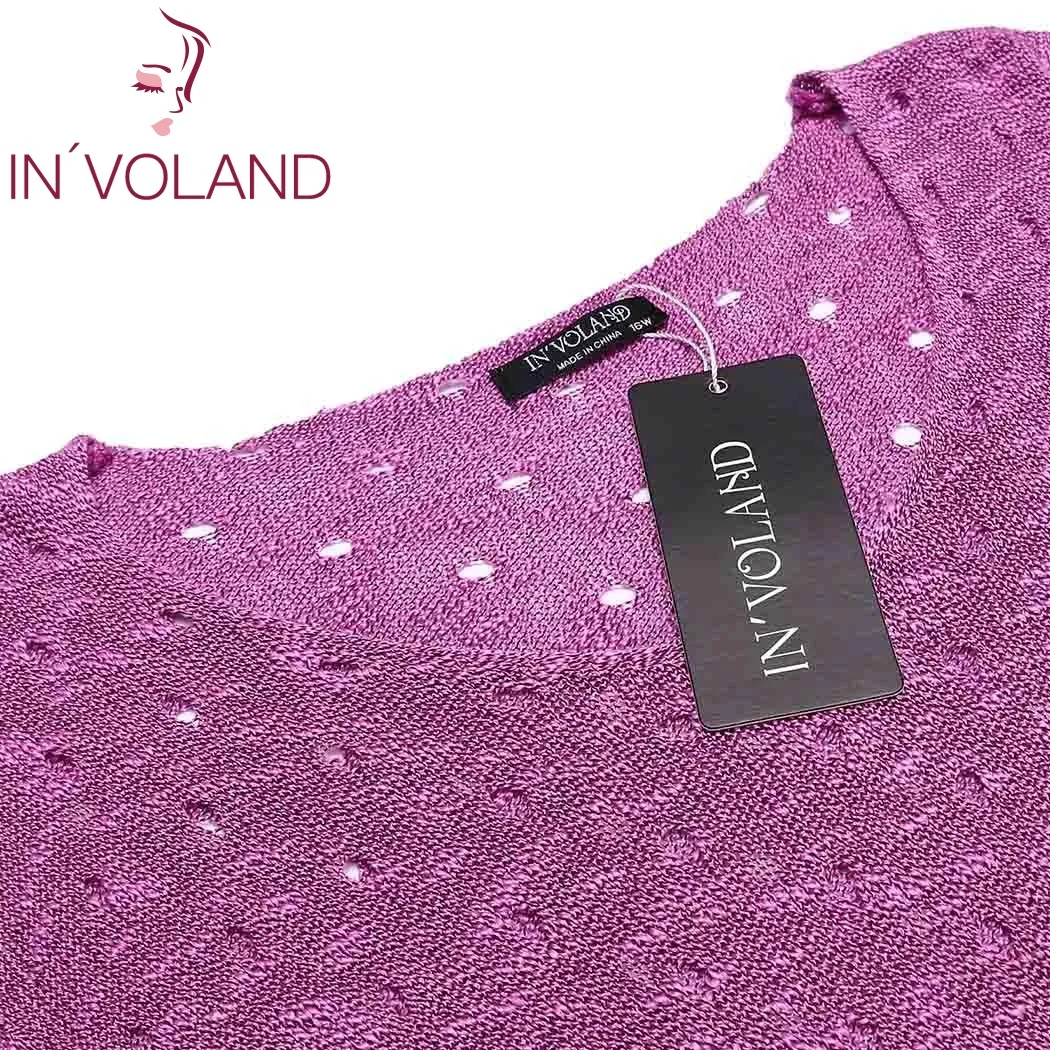 IN'VOLAND Large Size XL-5XL Women Sweater Tops Spring Autumn Flare Sleeve Slim Fit Hole Hollow Out Casual Big Pullover Plus Size IN'VOLAND Large Size XL-5XL Women Sweater Tops Spring Autumn Flare Sleeve Slim Fit Hole Hollow Out Casual Big Pullover Plus Size