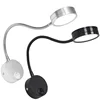 Black Silver 3W 5W 7W LED Reading Wall Lamps With Switch AC85-265V Modern Bedroom Bedside Lamp Light Body Hose Angle Adjustable 3