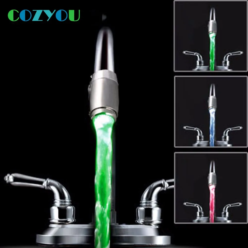 CY8001 A4 ABS RGB Faucet Nozzle Spouts Temperature sensor LED Light 7 Colors Flashing Led faucet