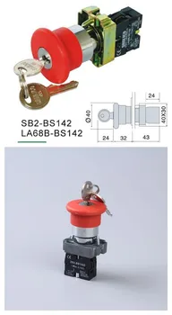 

Push Button Switch XB2-BS142 XB2-BS145 Mushroom Head Key To release,Pushbutton Switches