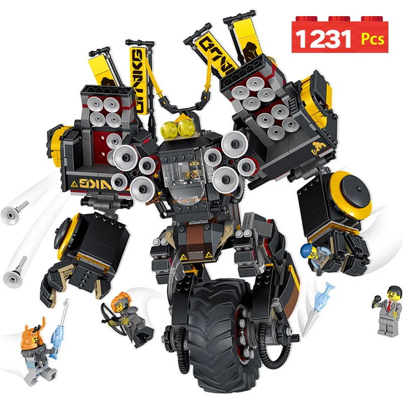 

1231PCS Ninjagoed Film Quake Mech Series Bricks Compatible Legoingly Ninjagoed 70632 Figure Building Blocks Toys For Boys Gift