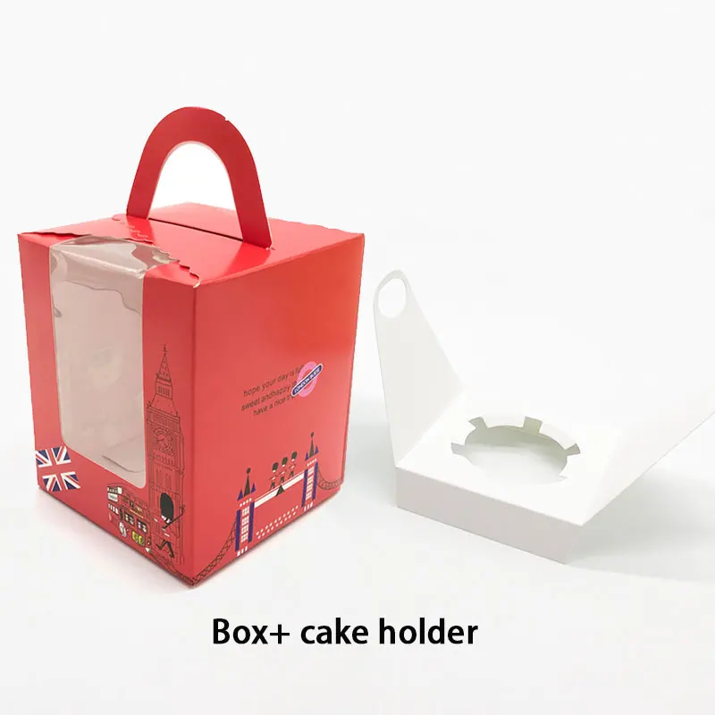 20 шт Цирк Красный солдат коробка для конфет с окном для Свадьбы Дети День рождения принадлежности конфеты упаковка для печенья, торта с держателем - Цвет: Red Cake Box