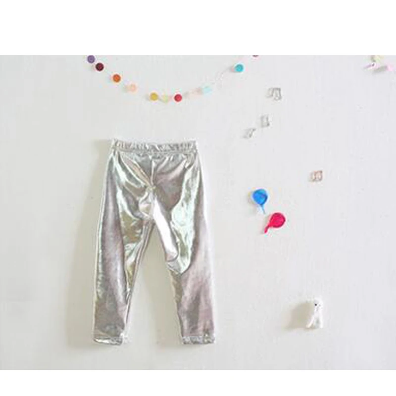 wholesales summer polyester silver infant child leggings for girls