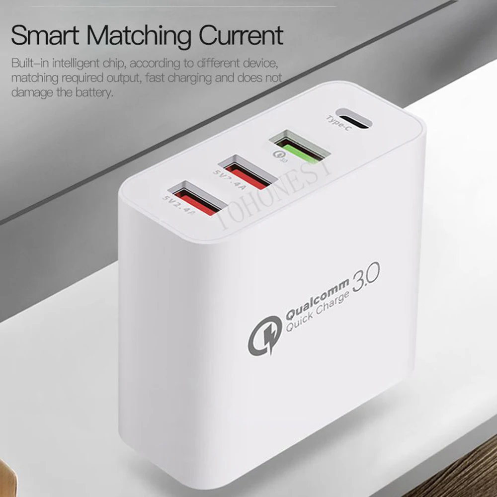 36W-Quick-Charge-3-0-Type-C-USB-Charger-Adapter-For-iPhone-Xiaomi-Samsung-Fast-Charger (5) - 