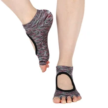 Женские носки для йоги с открытой спиной, Нескользящие дышащие силиконовые носки с пятью пальцами, носки для балета, спортзала, фитнеса, спорта, хлопковые носки