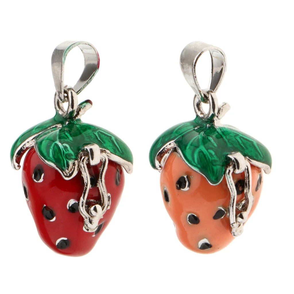 

Cute Strawberry Design Enamel Color Ash Holder Memorial Pendant Mini Locket for Jewelry Pendant