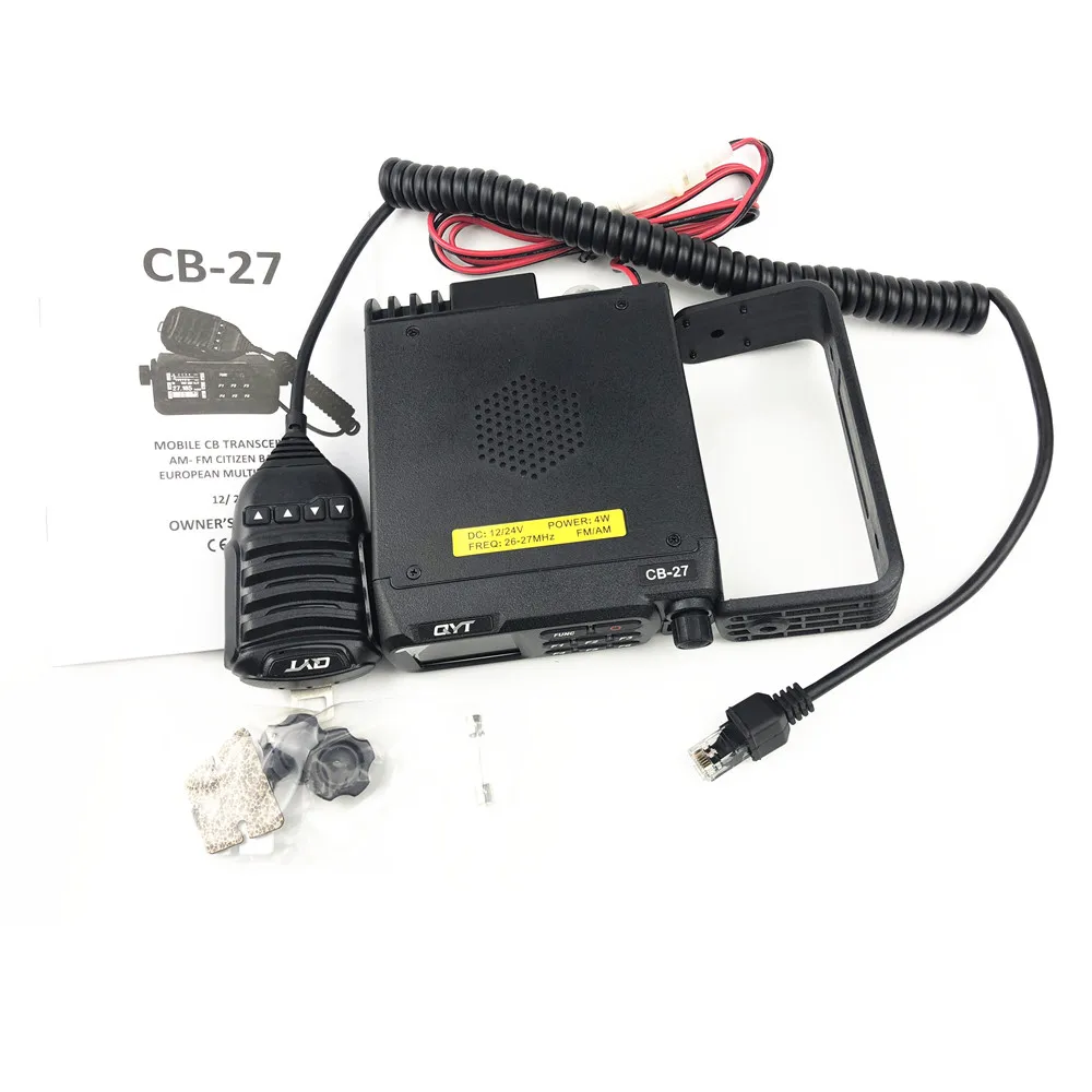 QYT CB-27 CB радио 26,965-27,405 МГц AM/FM 12/24V 4 W ЖК-дисплей Экран shortware Citizen Band мульти-нормы Ham Мобильная радиостанция CB сертификатом от сертификационной 27