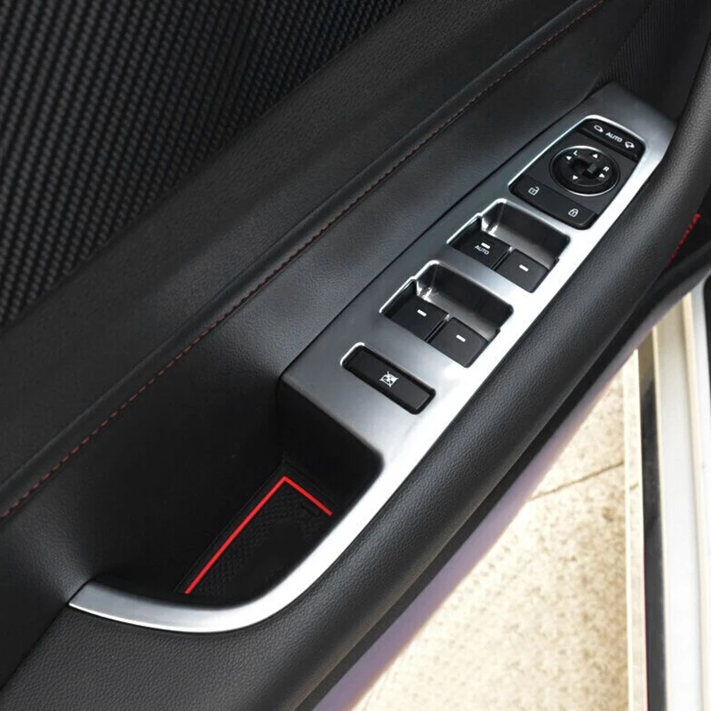 For-Hyundai-Sonata-LF-2015-2016-2017-Chrome-Inner-Door-Window-Switch-Panel-Armrest-Cover-Trim