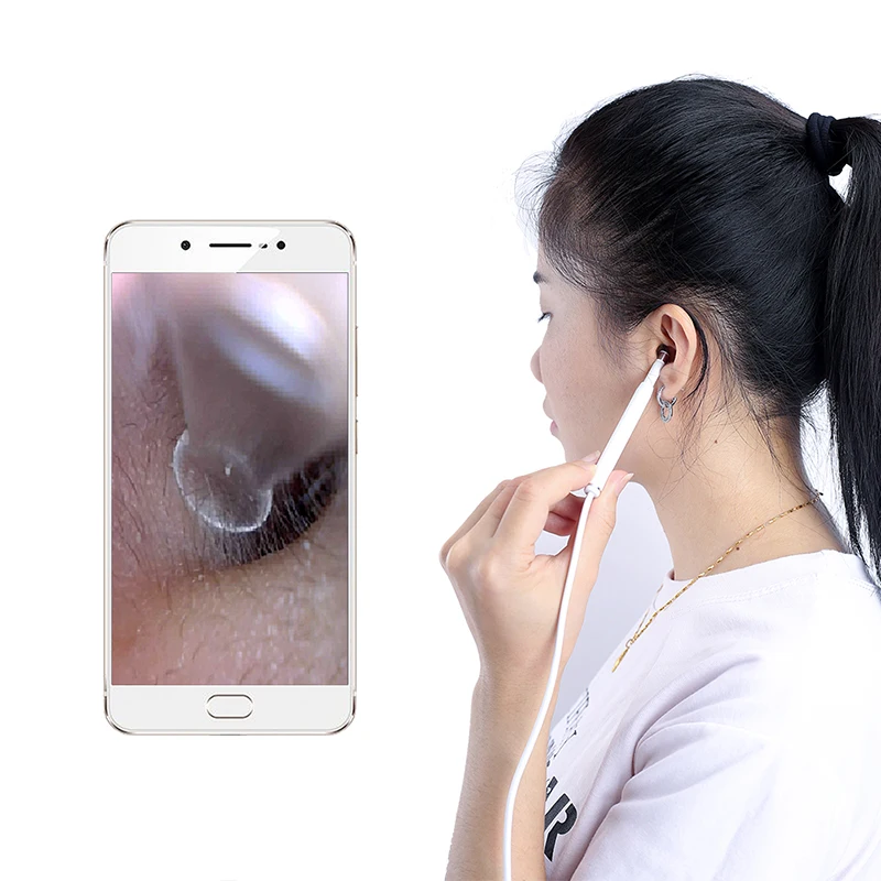 Digital Otoscope Inspection Endoscope Camera 5.5 DimeterWater-proof Dust-proof LED Light Ear Cleaning Tool Ear Spoon