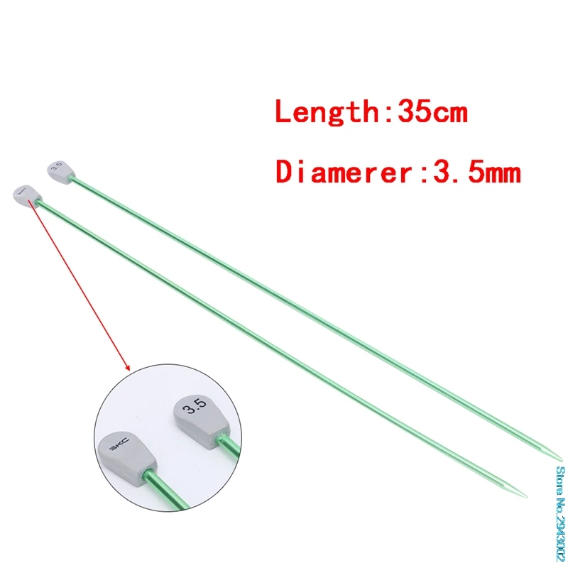 2 шт. 35 см один Poin спицы булавки прямые алюминиевые DIY инструмент для плетения - Цвет: Size 4