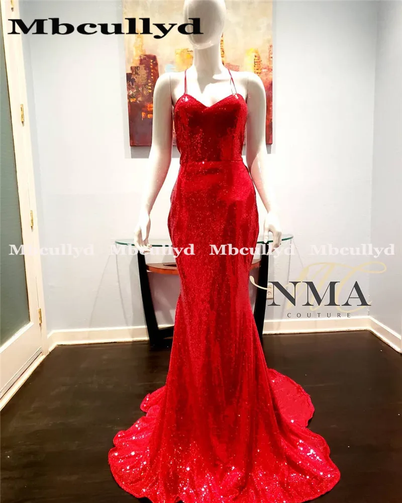 Mbcully сексуальный топ "Русалка" Sparkly красный блесток черный девичьи платья для выпускного вечера длинные в африканском стиле женское вечернее платье Вечеринка платья