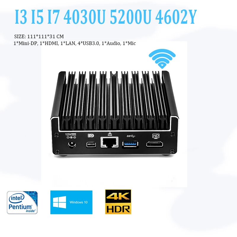 2017 Newest nuc i5 4602Y Desktop Computer i3 i5 4030u 5200U 16GB RAM 512GB SSD WIFI BT IR HDMI+DP Support Windows 7/8.1/10/Linux