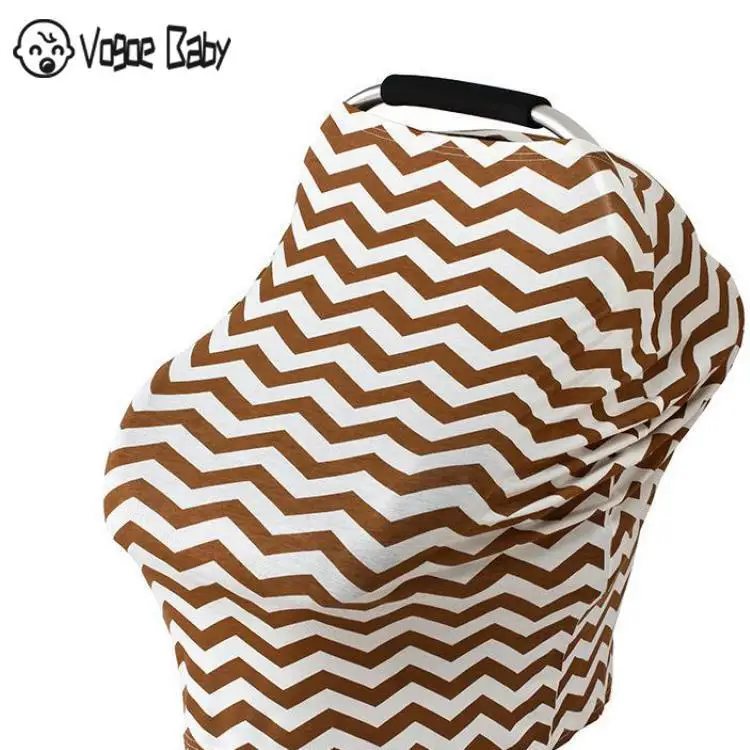 Striped Baby Car Seat Cover Nursing Cover for Newborn Baby Feeding Cotton Baby Car Seat Canopy Soft Breastfeeding Shawl 7479 - Цвет: 4