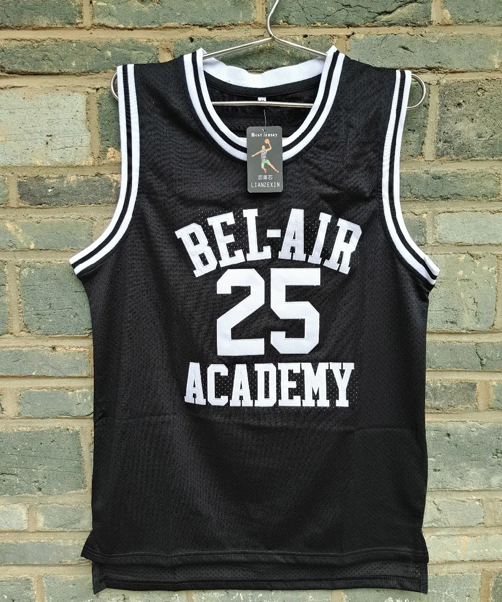 Бренд lianzexin Carlton Банки #25 Джерси Bel Air Академии мужские черные Баскетбол возврат стежка Майки для продажи