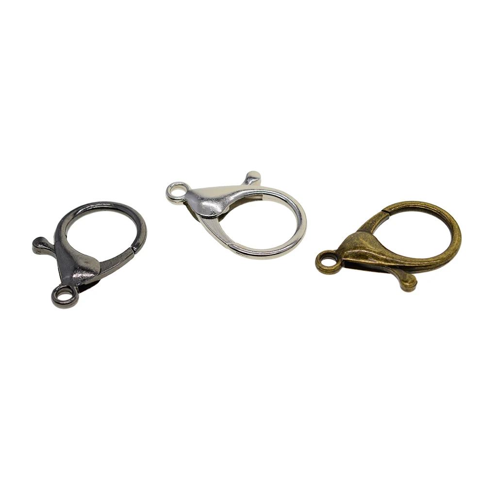 30 Sets Large Antique Metal Bag Lobster Clasp Clips Snap Hooks For King Ring Necklace Bracelet Chain DIY Jewelry Findings