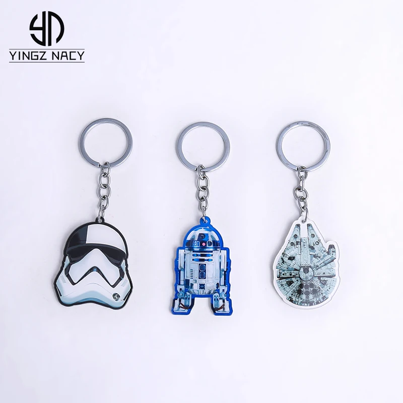 

Star Wars Keychains For Women Cute R2-D2 Millennium Falcon Girls Bag Pendant Acrylic Figure Charm Key ring Jewelry Gift Trinket