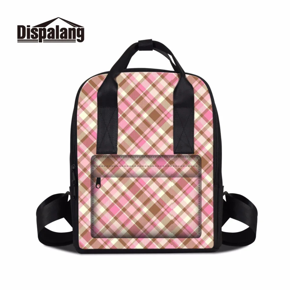 

Dispalang Plaid Patterns School Backpack for Teenager Women's Casual Back Pack Nice Rucksack Mother Bag College Students Bookbag