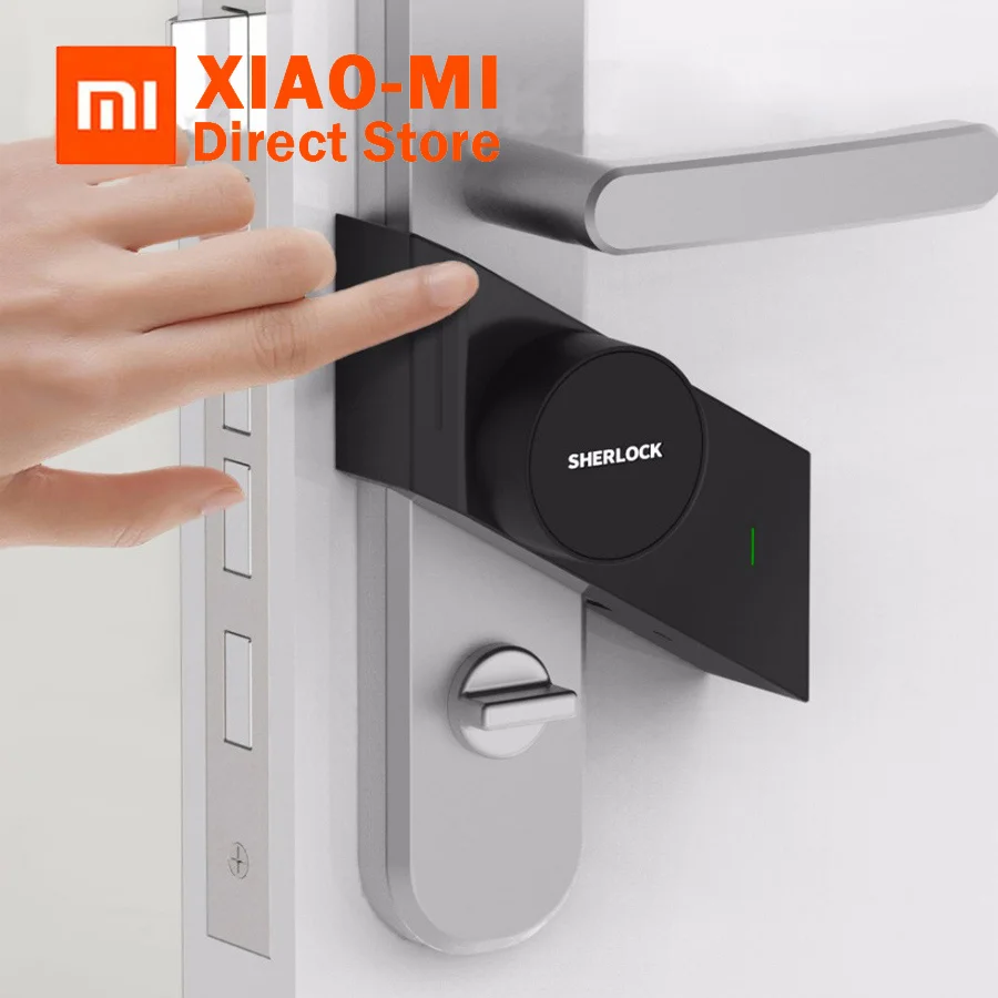 Más Xiaomi mi jia Sherlock cerradura inteligente M1 mi jia inteligente cerradura de la puerta sin llave huella + contraseña a mi casa Aplicación de teléfono de Control de