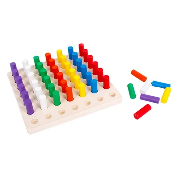 

1 set Colorful Cylinder Socket Blocks Wooden Early Montessori Toys for Baby Learning Education Development Math Toys Kids Game