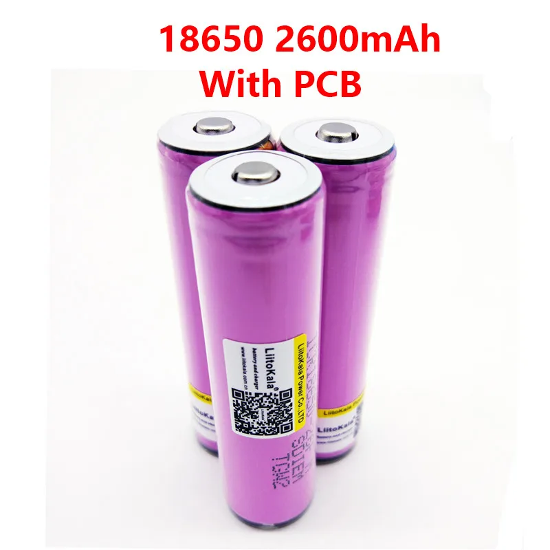 

LiitoKala for 18650 2600mah battery icr18650-26fm original 3.7V rechargeable battery for flashlight with PCB