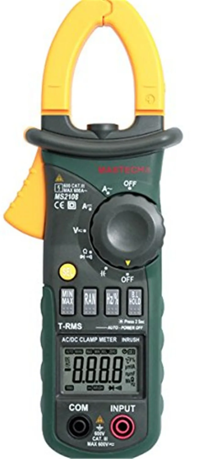 

PEAKMETER MS2108 Multifunctional Digital Clamp Multimeter Inrush Current Resistance Capacity Frequency Voltage Current Tester