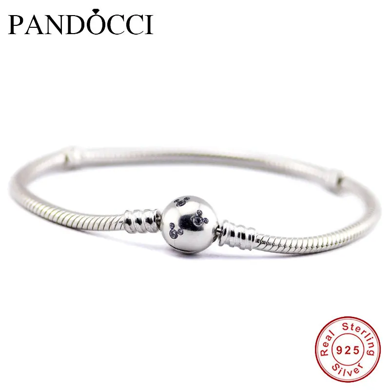 Подходит для европейского формы, бренд, Сделай Сам аксессуары ювелирных изделий 925 пробы серебряная застежка браслеты змея цепи браслеты с подвесками Браслеты для Для женщин QANDOCCI