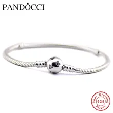 Подходит для европейского формы, бренд, Сделай Сам аксессуары ювелирных изделий 925 пробы серебряная застежка браслеты змея цепи браслеты с подвесками Браслеты для Для женщин QANDOCCI