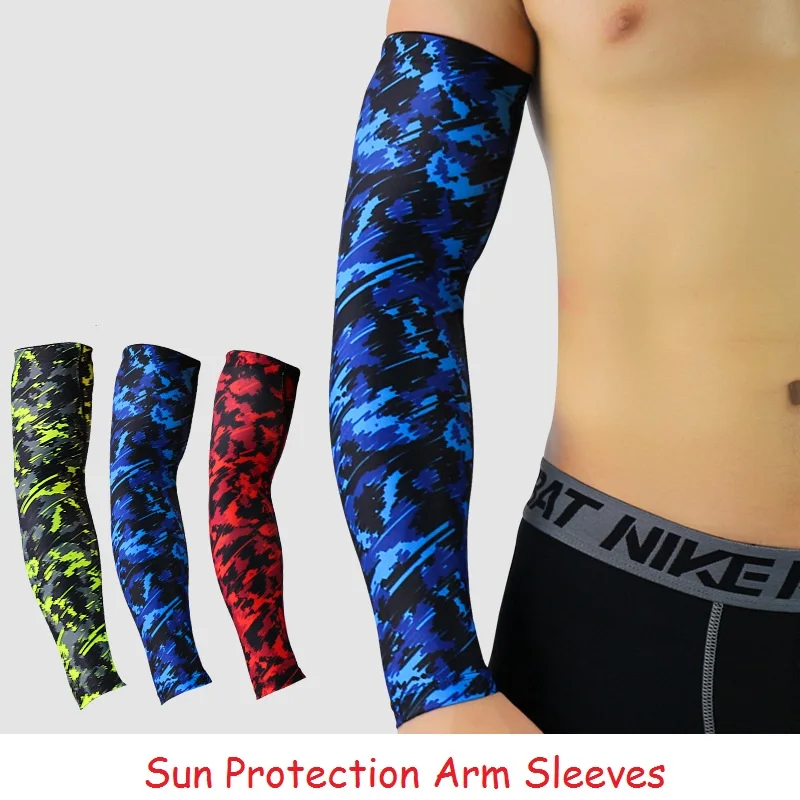 1 pair uv حماية تشغيل الدراجات الذراع تدفئة الذراع كرة الطائرة دراجة دراجة ذراع يغطي الغولف الرياضية الكوع
