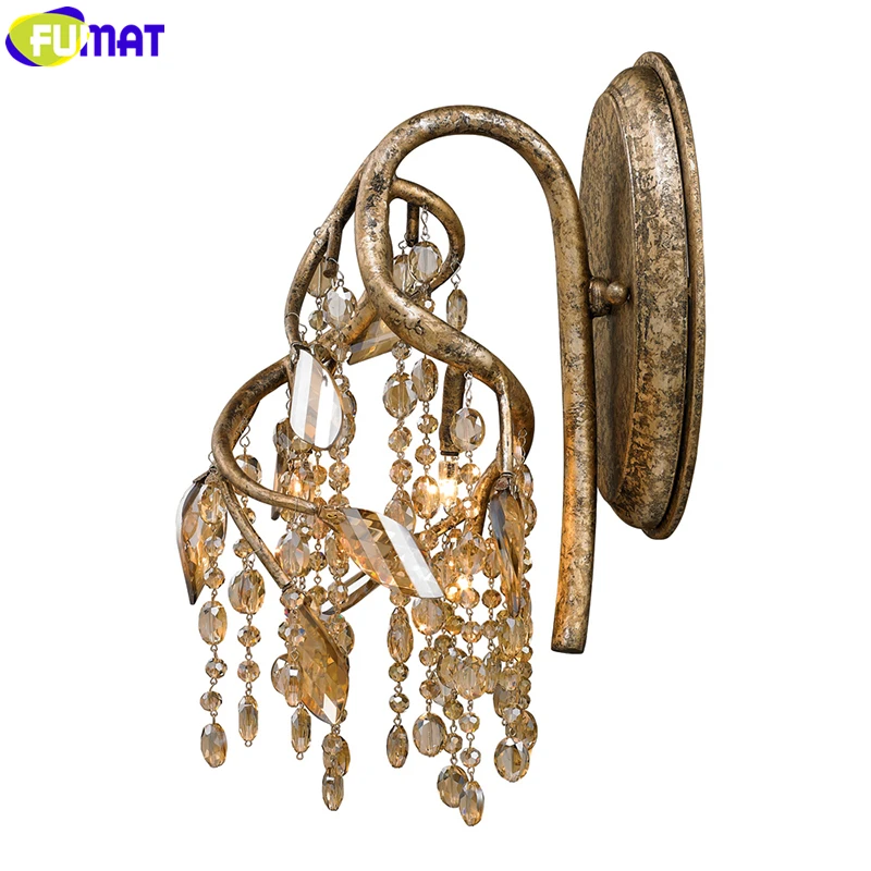 804 FUMAT Cognac Crystal K9 Gold Silver Frame Particularly Shape Wall Light Mirror Lamp G9LED Loft American Art Lamps Fixture