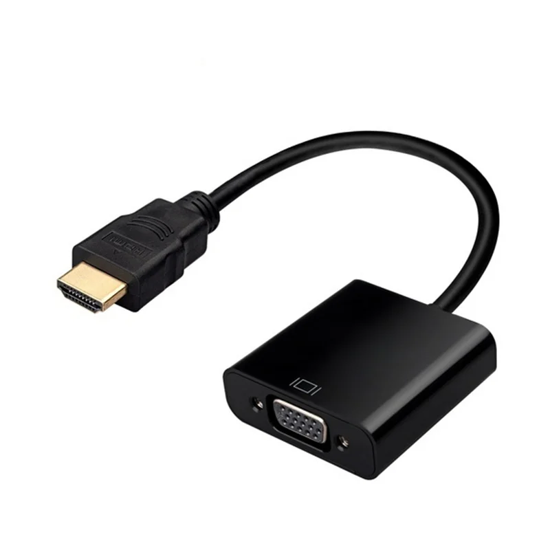 

1080P Digital To Analog HDMI Male To VGA Female Video Converter HDMI To VGA Audio Adapter for PC DVD Laptop Tablet Projector