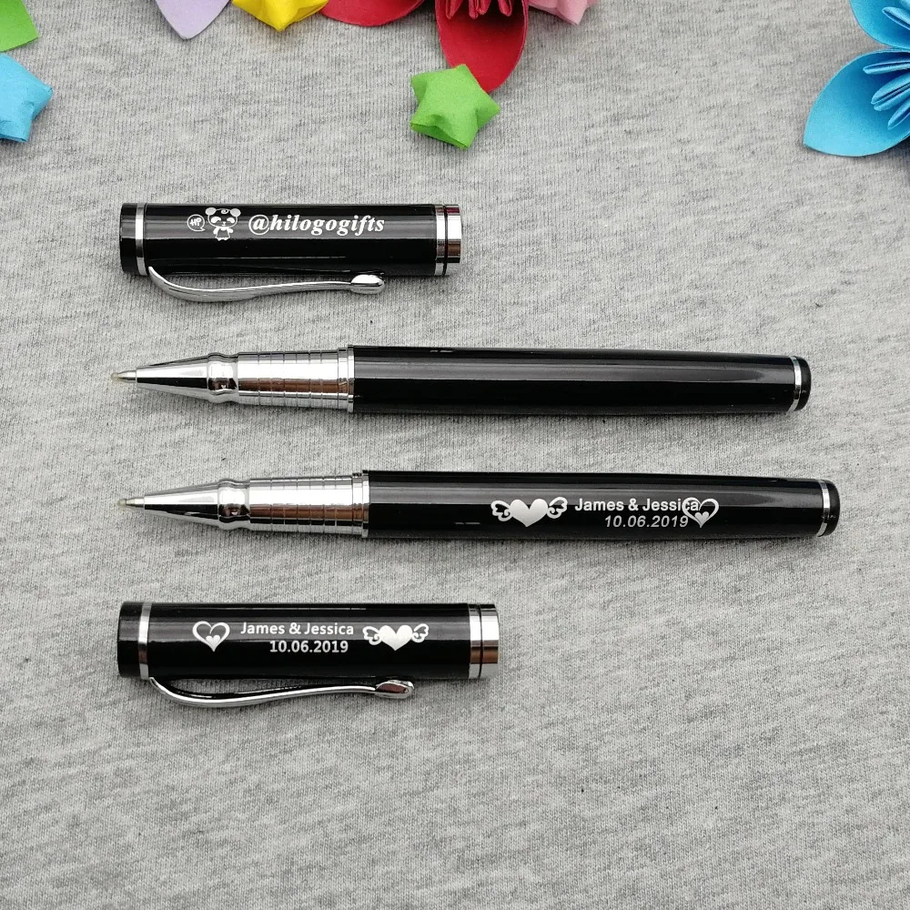 

1 pc free Personalized gel pen with your wedding name text nice personalised Rollerball pen best gift pen engraved with name