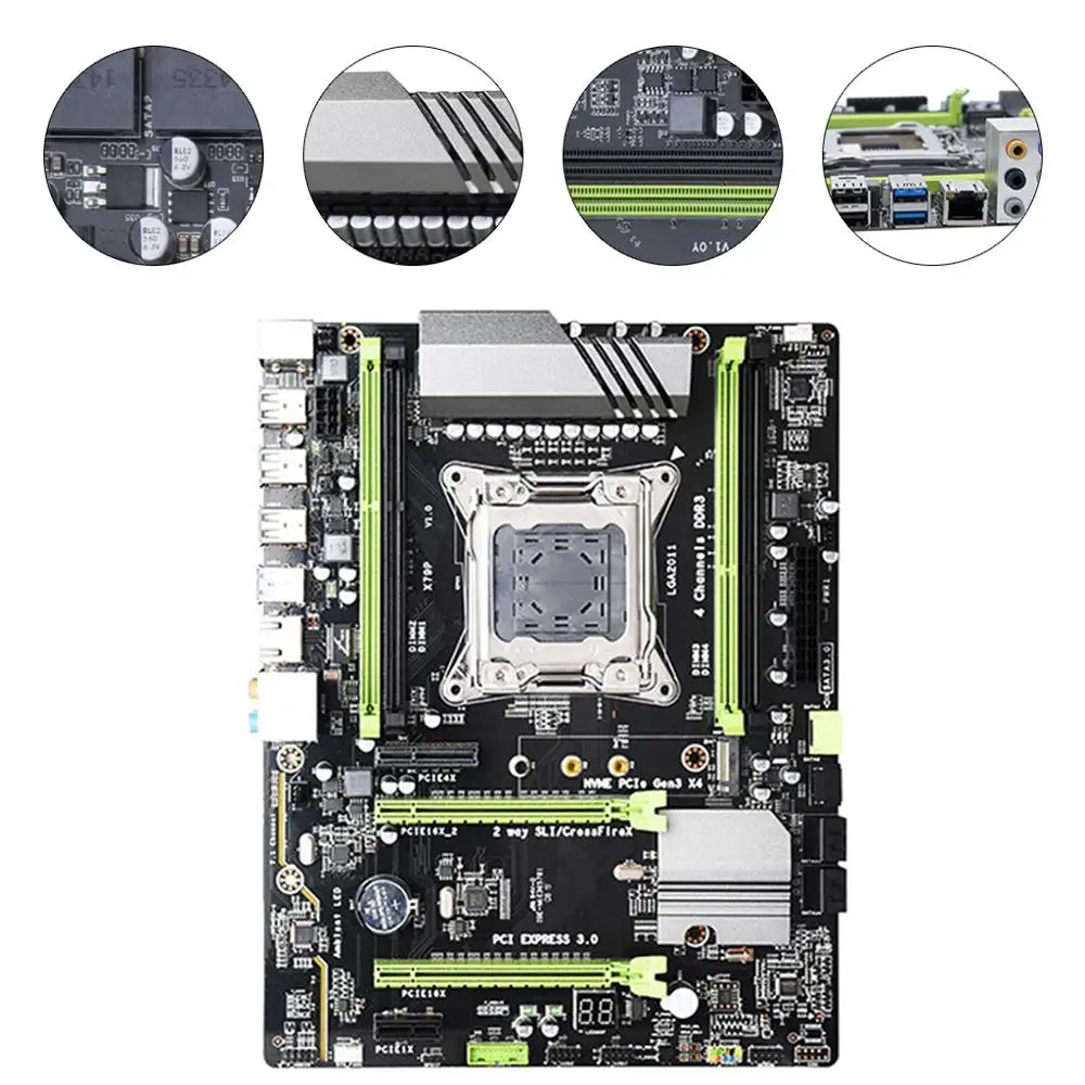

X79T DDR3 PC USB 2.0 Motherboard LGA 2011 CPU Computer Gaming Support M.2 E5-2680V2 i7 SATA 3.0 USB 3.0 for Intel B75