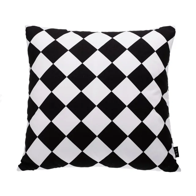 Black And White Cushion Cover Geometric Triangles Chevron Stripes