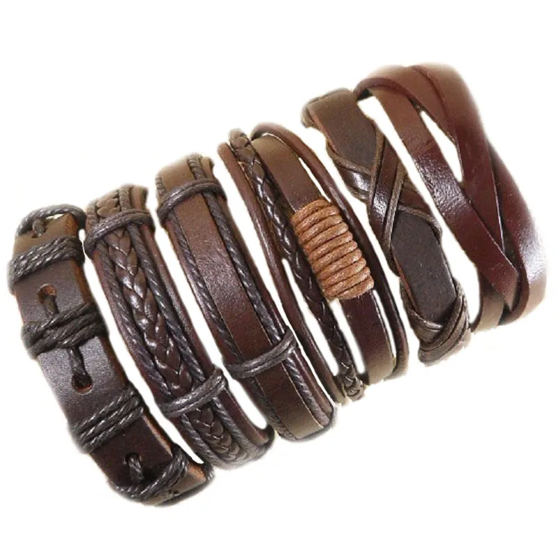 Мужской кожаный браслет ручной работы 6 шт./лот 2020|bracelets for|leather bracelets for womenmens leather |