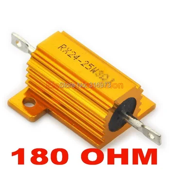 

(20 pcs/lot) 180 OHM 25W Wirewound Aluminum Housed Resistor, 25 Watts.