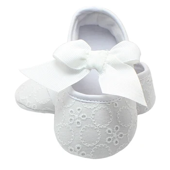 

Christening Pre-walker Shoes First Walkers Pink Bowknot Baby Girl Lace Shoes Toddler Prewalker Anti-Slip Shoe Simple Baby Shoes
