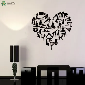 

Yoga Positions In Love Heart Shape Wall Sticker Bedroom Decal Vinyl Stickers Art Wallpaper 40 Colors Available Modern DecalQQ441