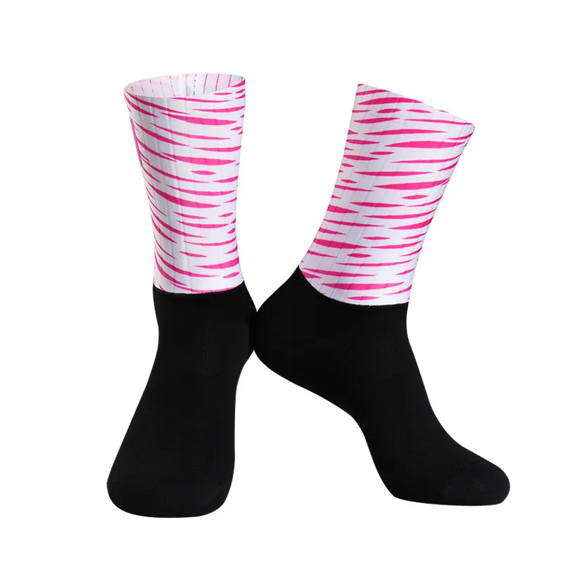 

New Anti Slip Silicone Aero Cycling Socks Integral Moulding High-tech Running Bicycle Bike Socks
