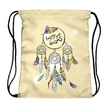 Рюкзак на шнурке с 3D-принтом, Наплечные сумки, спортивная сумка: кремово-белый