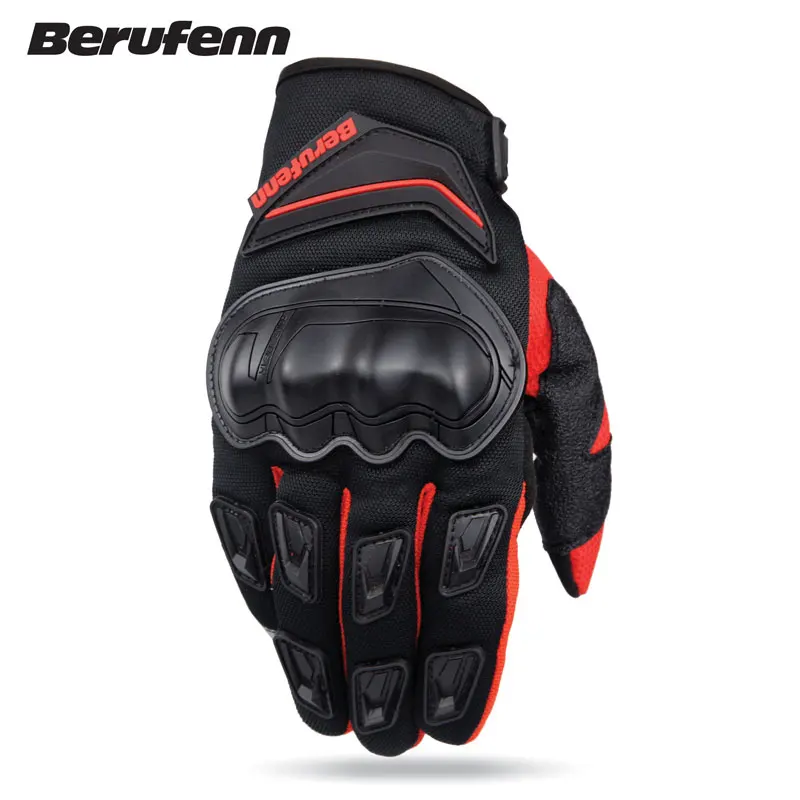 Berufenn перчатки для шоссейных мотоциклов вентилируемые перчатки с сенсорным экраном перчатки для мотогонок BF1903 - Цвет: BF1903 red