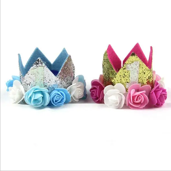 

Baby Girl Birthday Party Hats I Am One Caps First Birthday Princess Crown Party Decorations Kids Favors Pink Headband