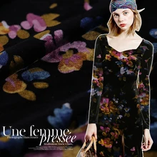 Печати бархат high-end шелковые ткани для печати платье золото бархатной ткани платье Ципао бархат ткань шелковая ткань